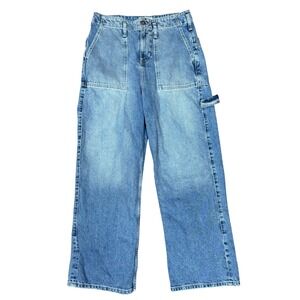 We The Free Major Leagues Workwear Utility Blue Cotton Carpenter Jeans Women 29